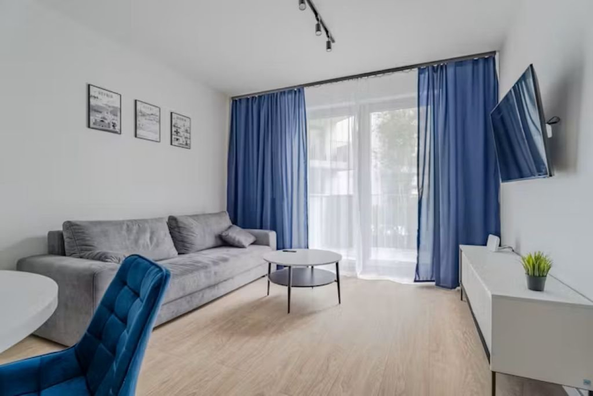 Living room with sofa and balcony