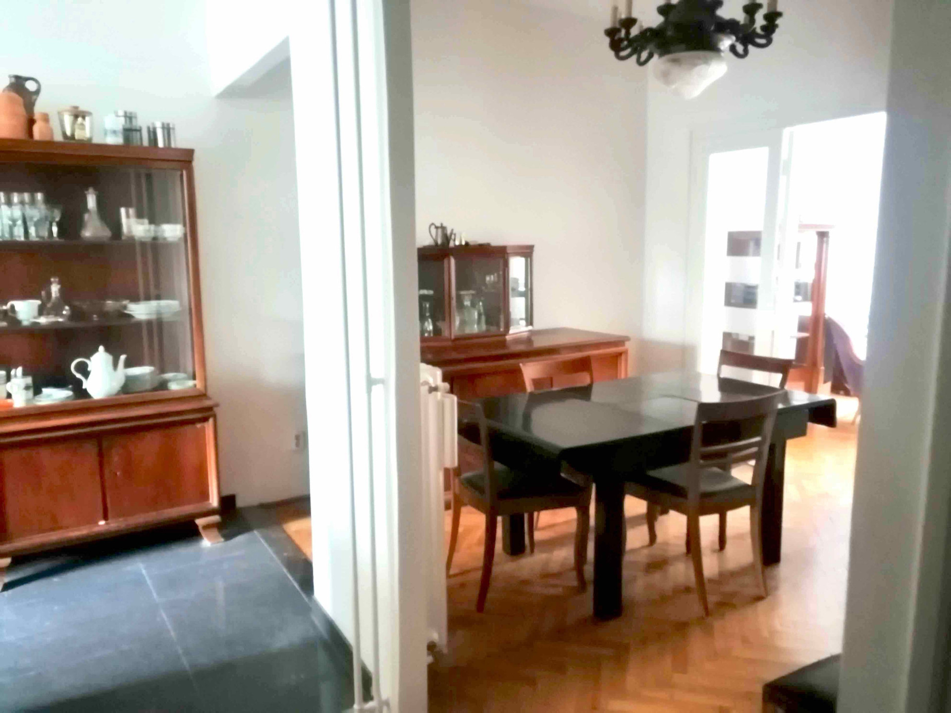 dining room open to kitchen