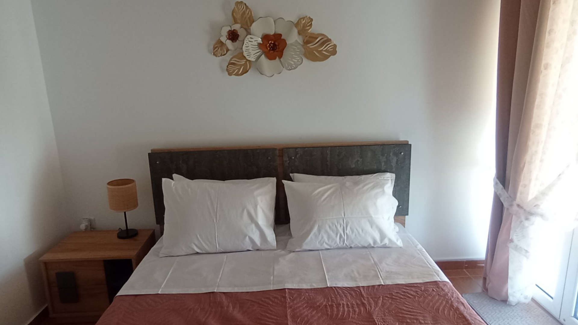 Bedroom double bed front view