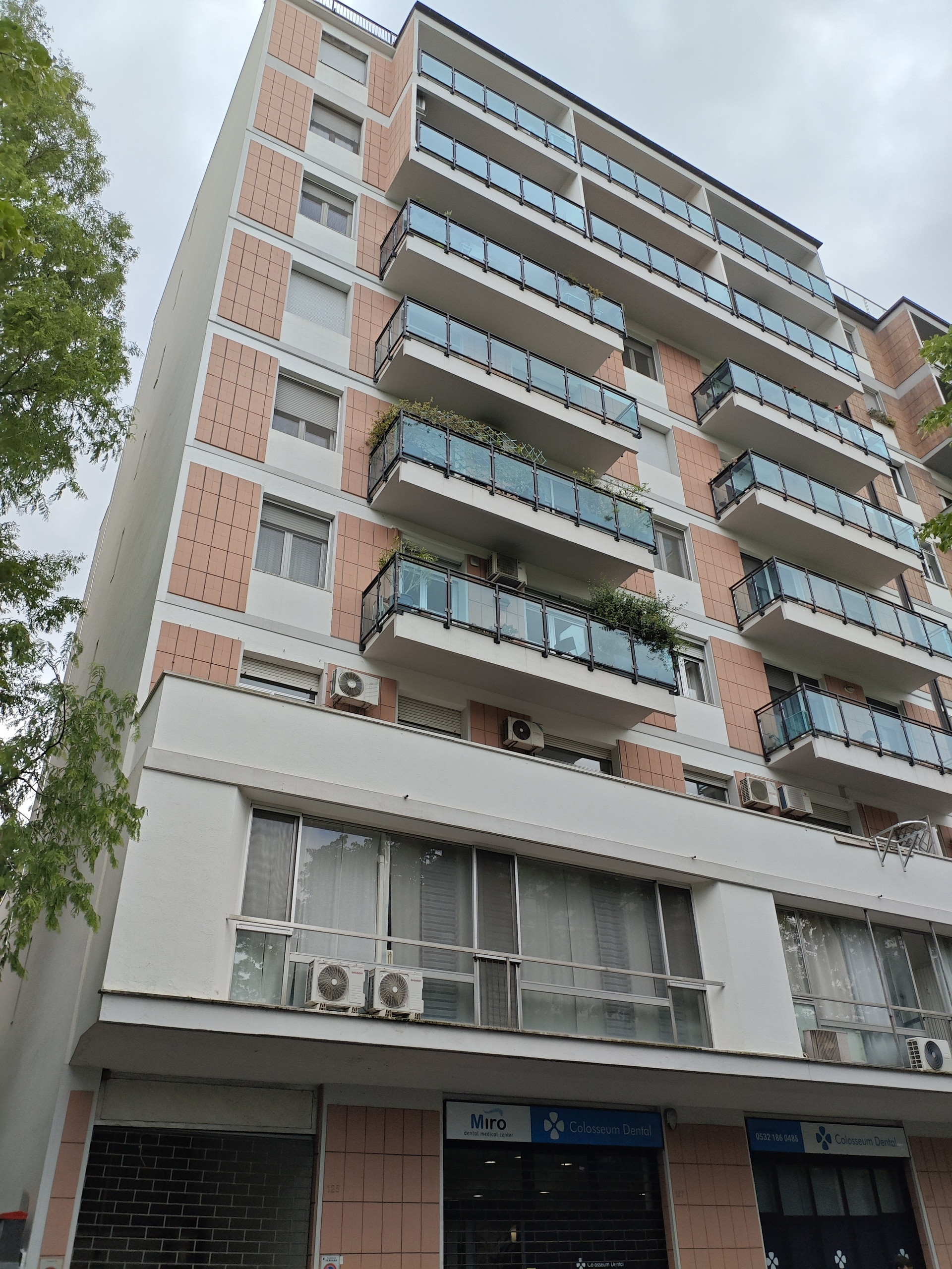 Building exterior with balconies