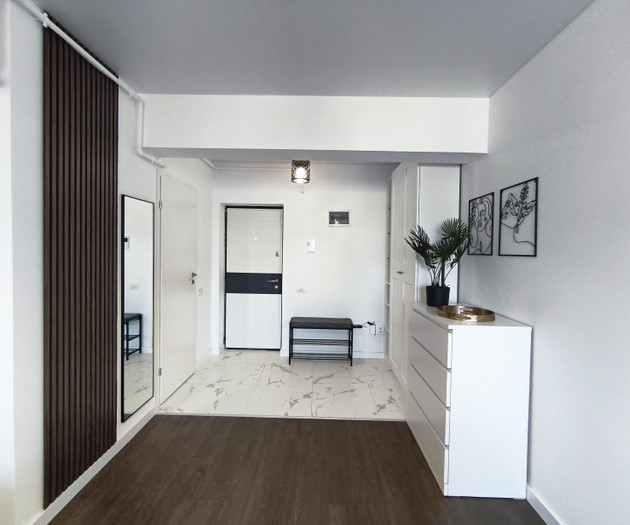 Entrance hallway with mirror closet
