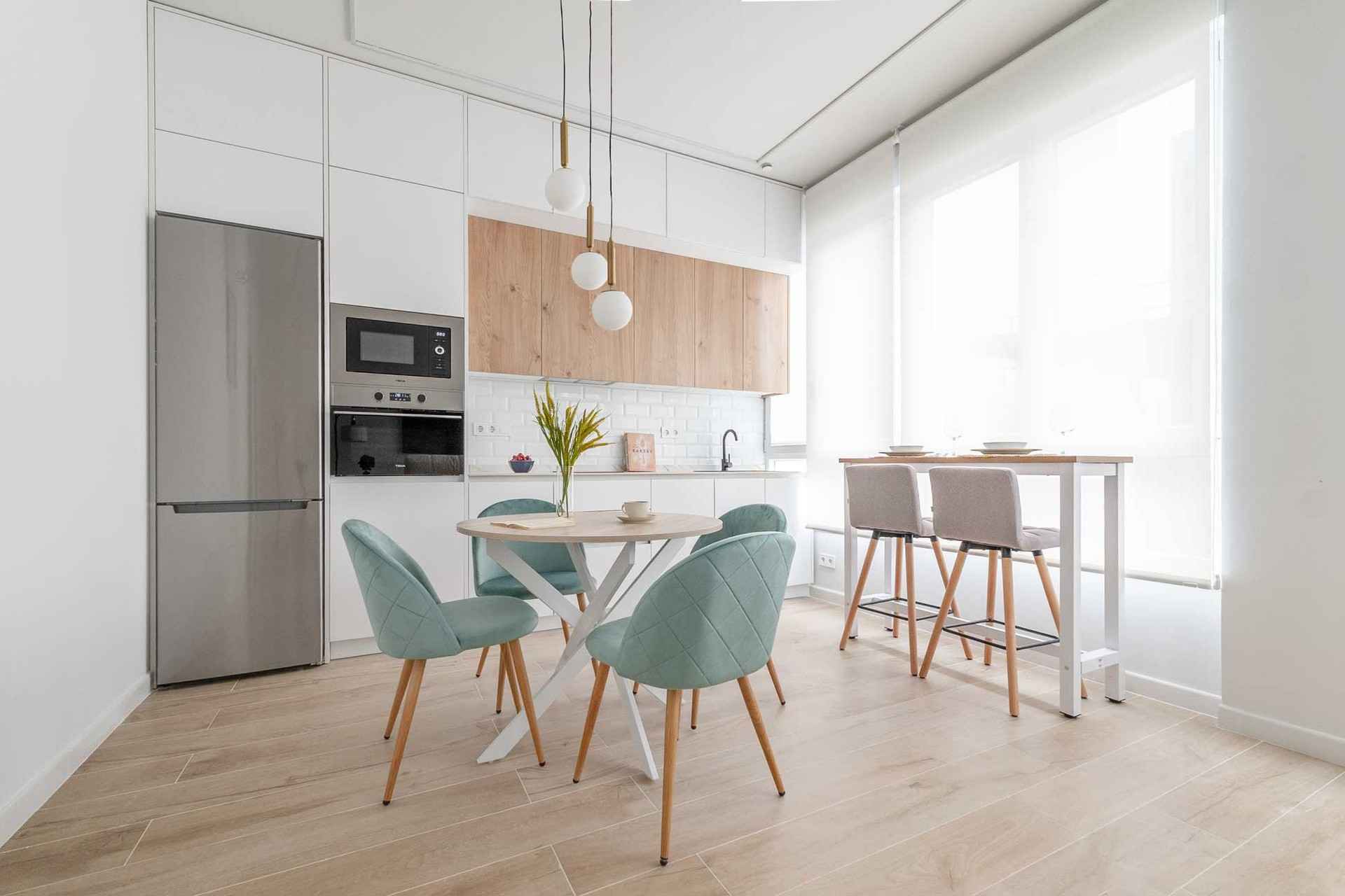 Dining area and kitchen