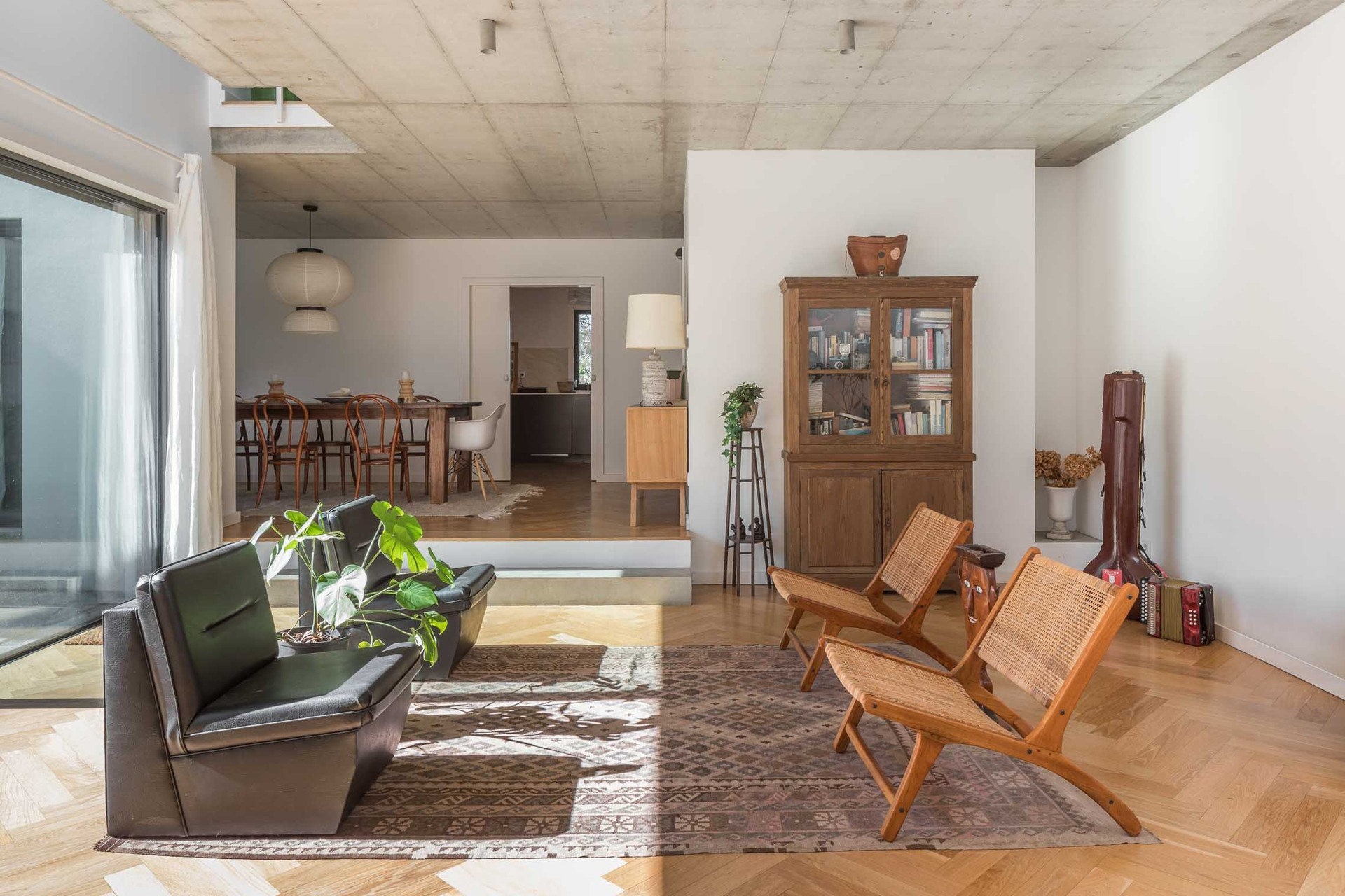 Living room with dining area beyond