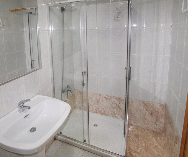 Bathroom with glass shower