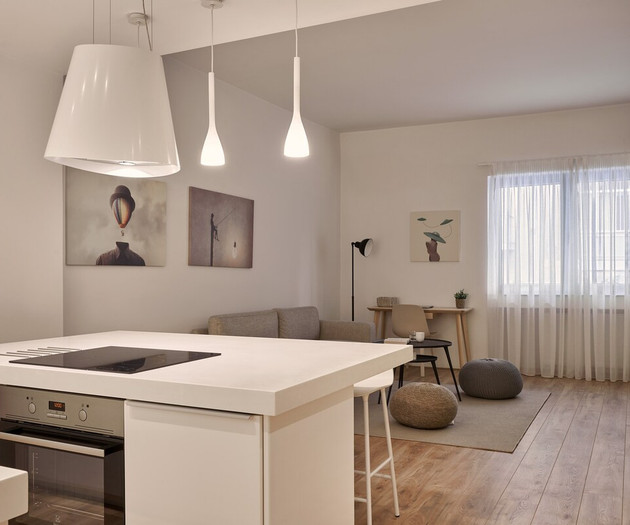 The full equipped kitchen