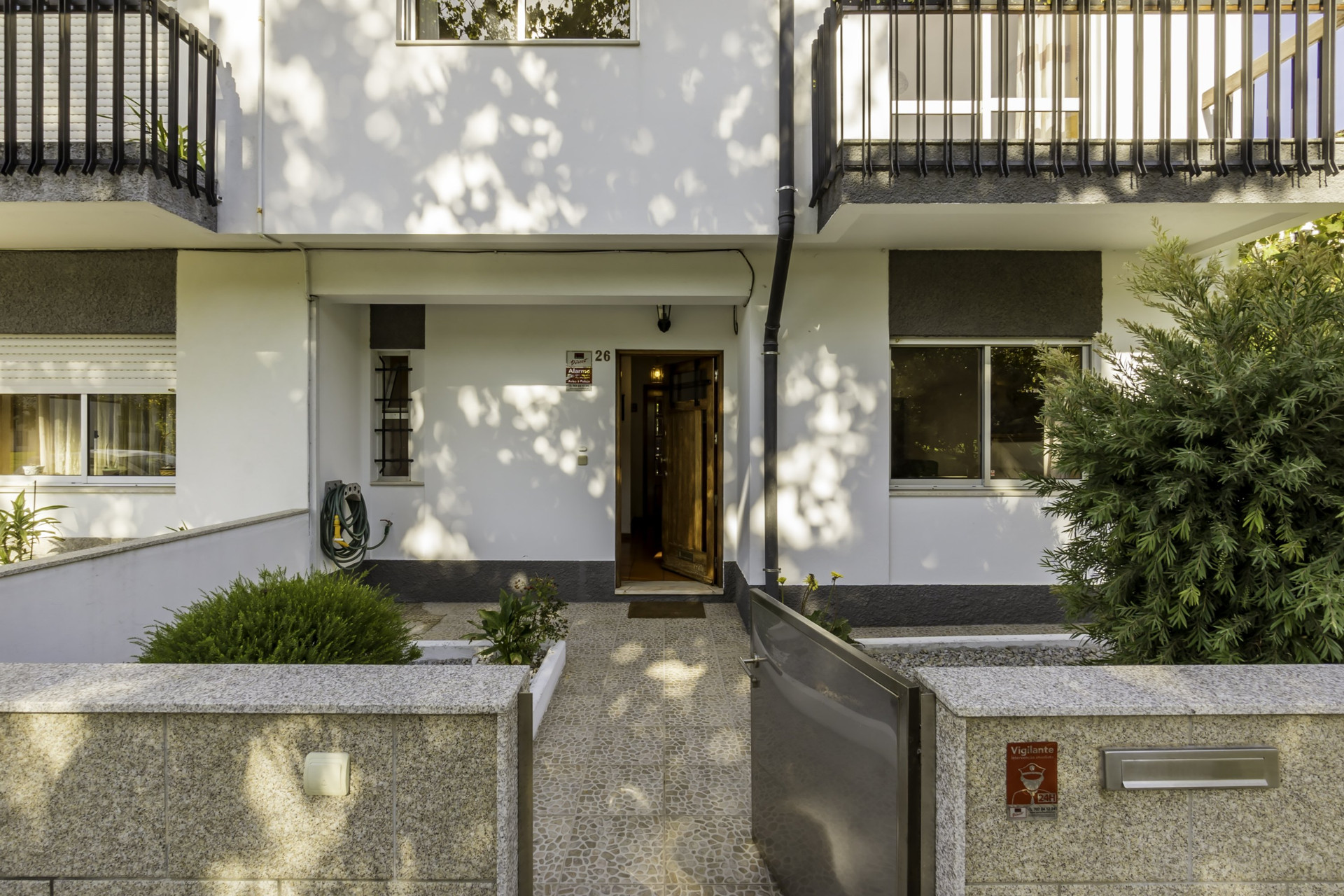 House front entrance with garden
