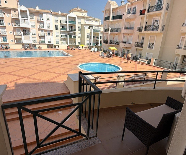 Balcony view of communal pool