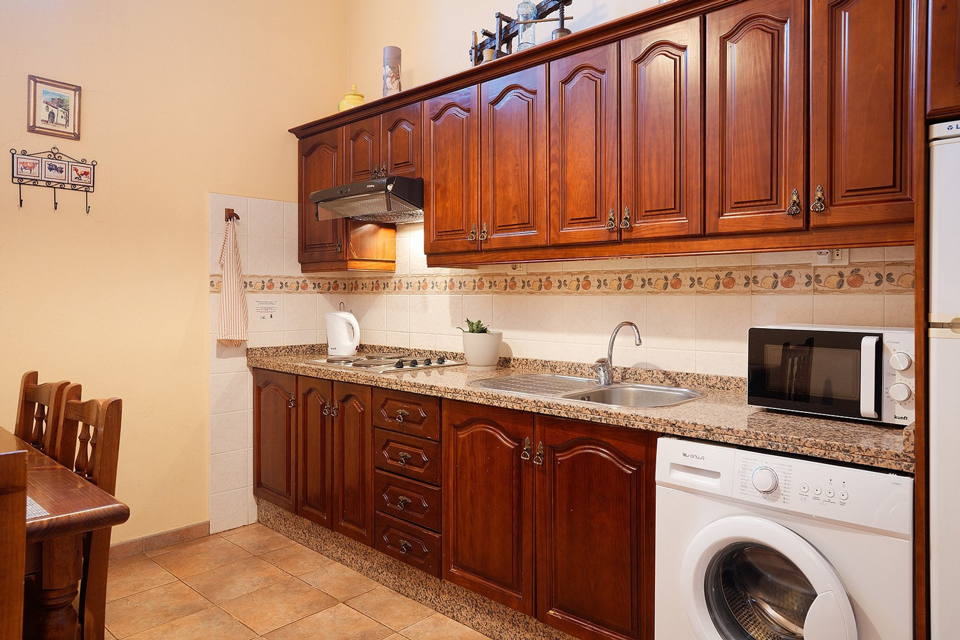 Kitchen with wooden cabinets