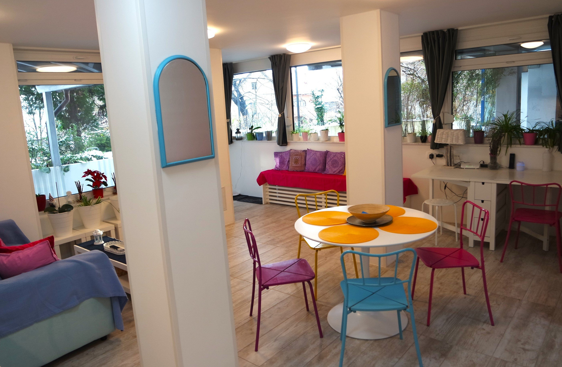Open living and dining space