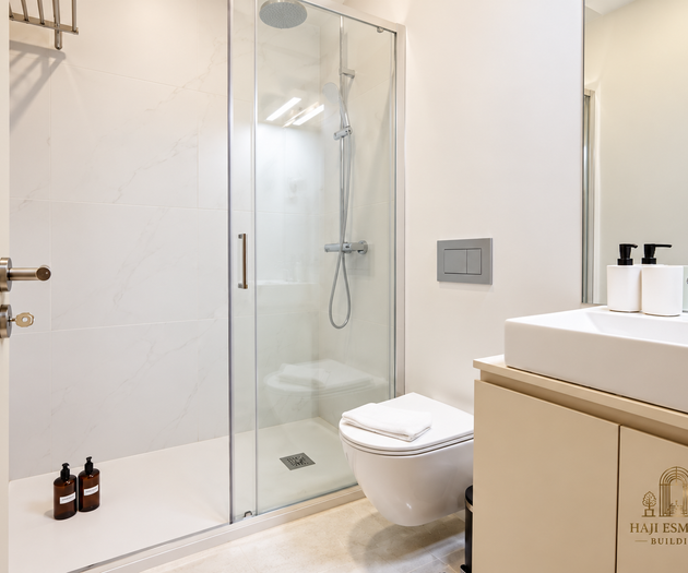 Bathroom with glass shower