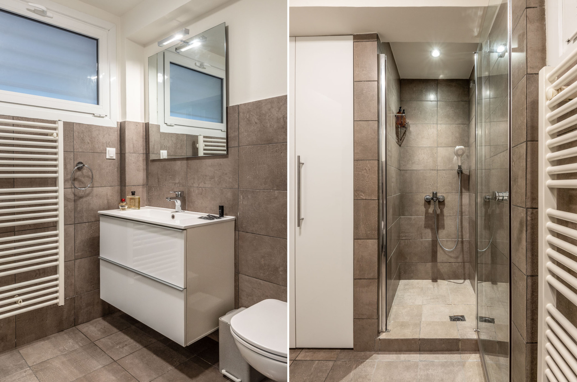 Bathroom with shower.