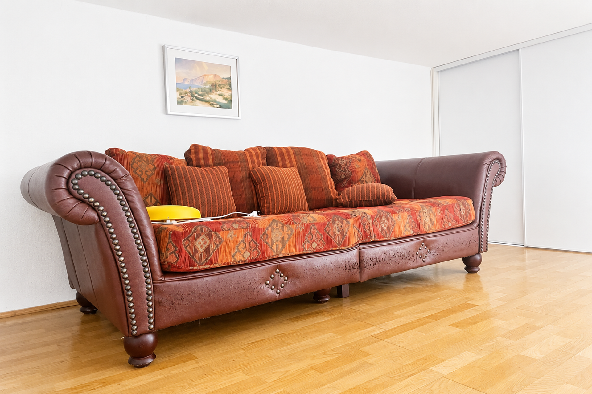 Sofa in the living room upstairs on the gallery