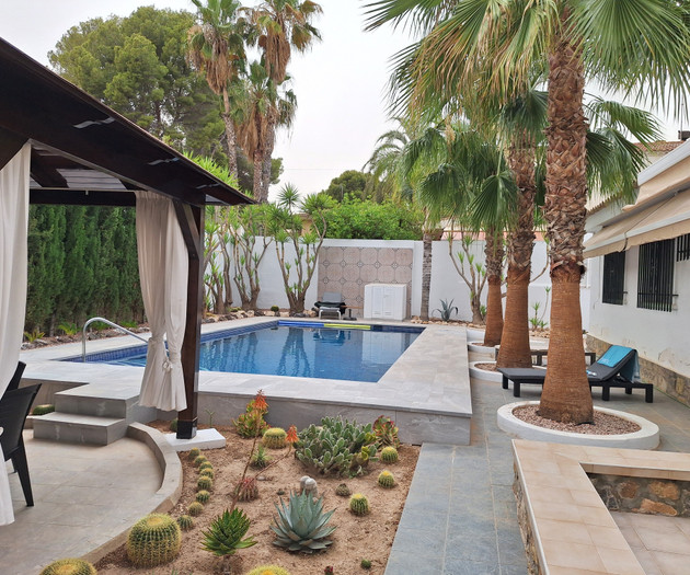Gazebo and pool garden view