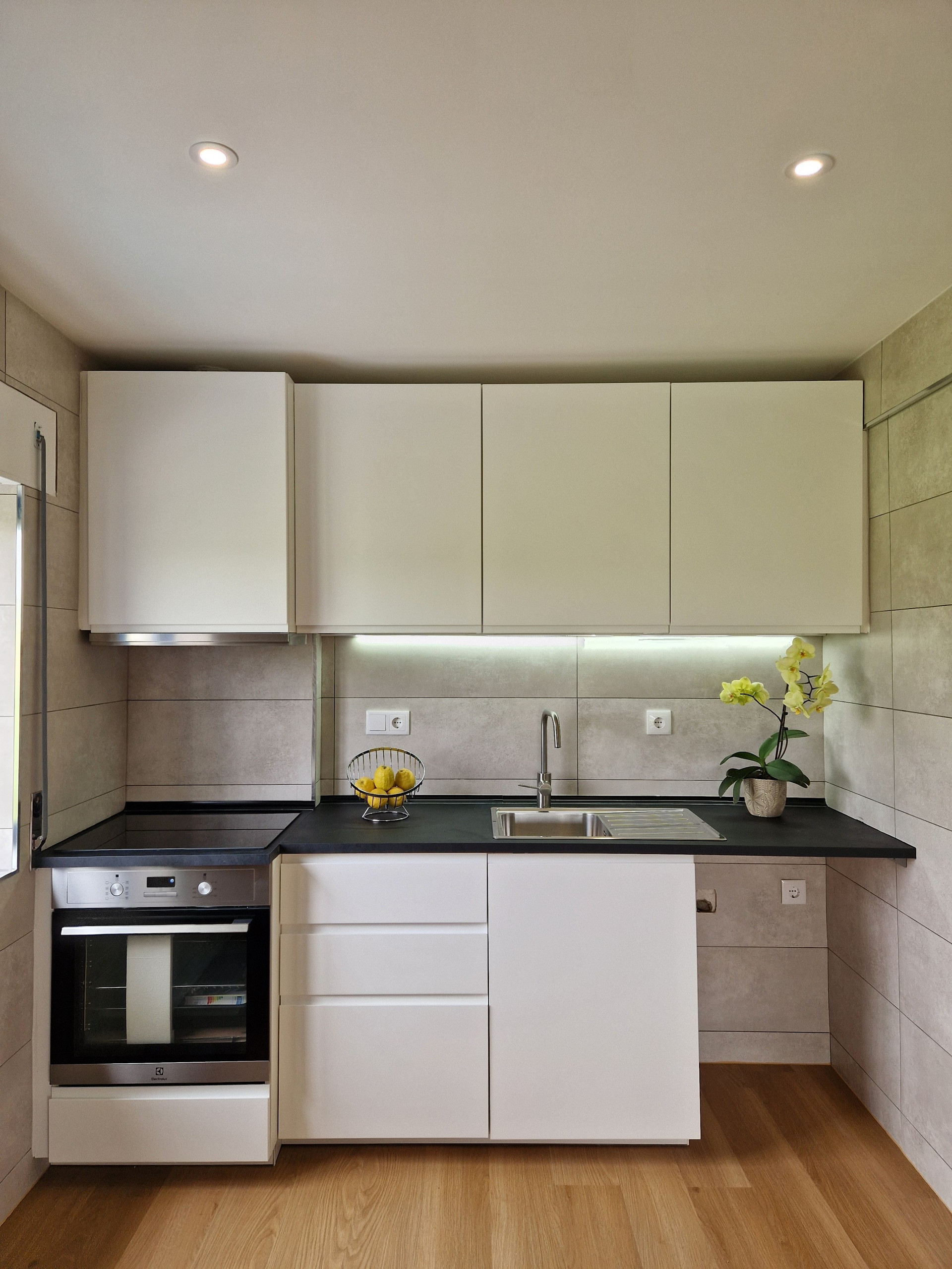 Modern white kitchen with countertop