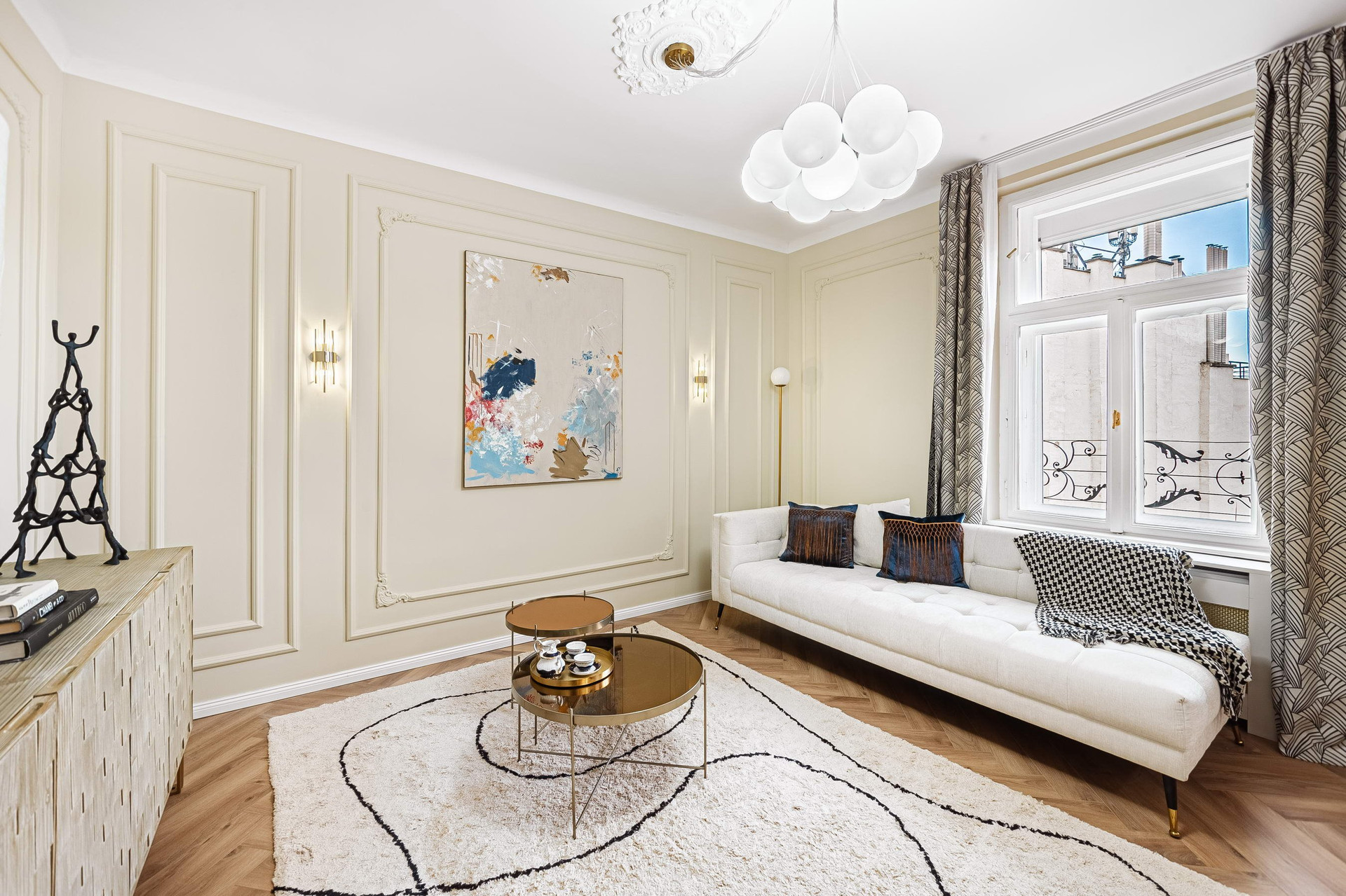 Elegant living room with sofa