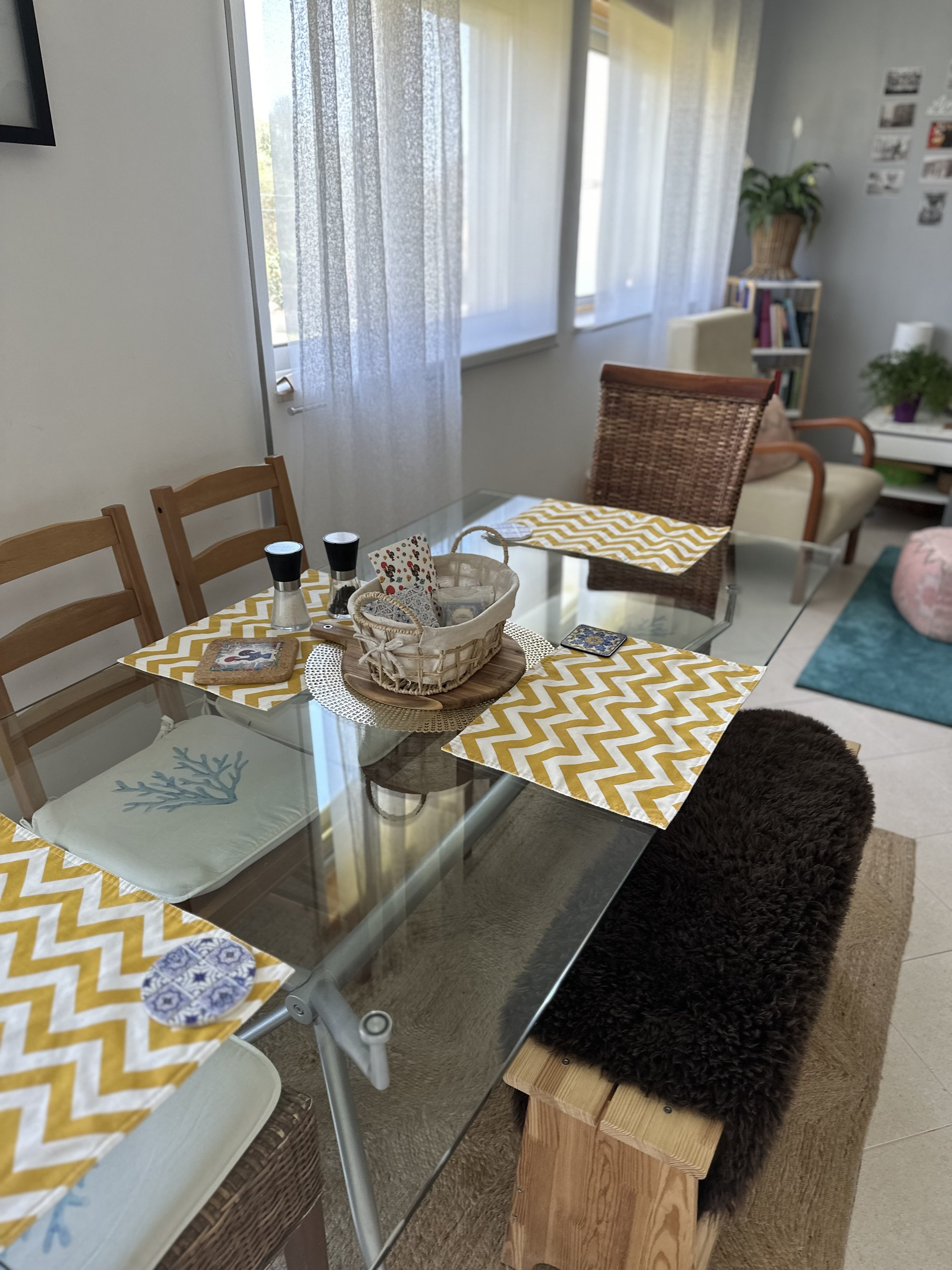 Dining table and living area