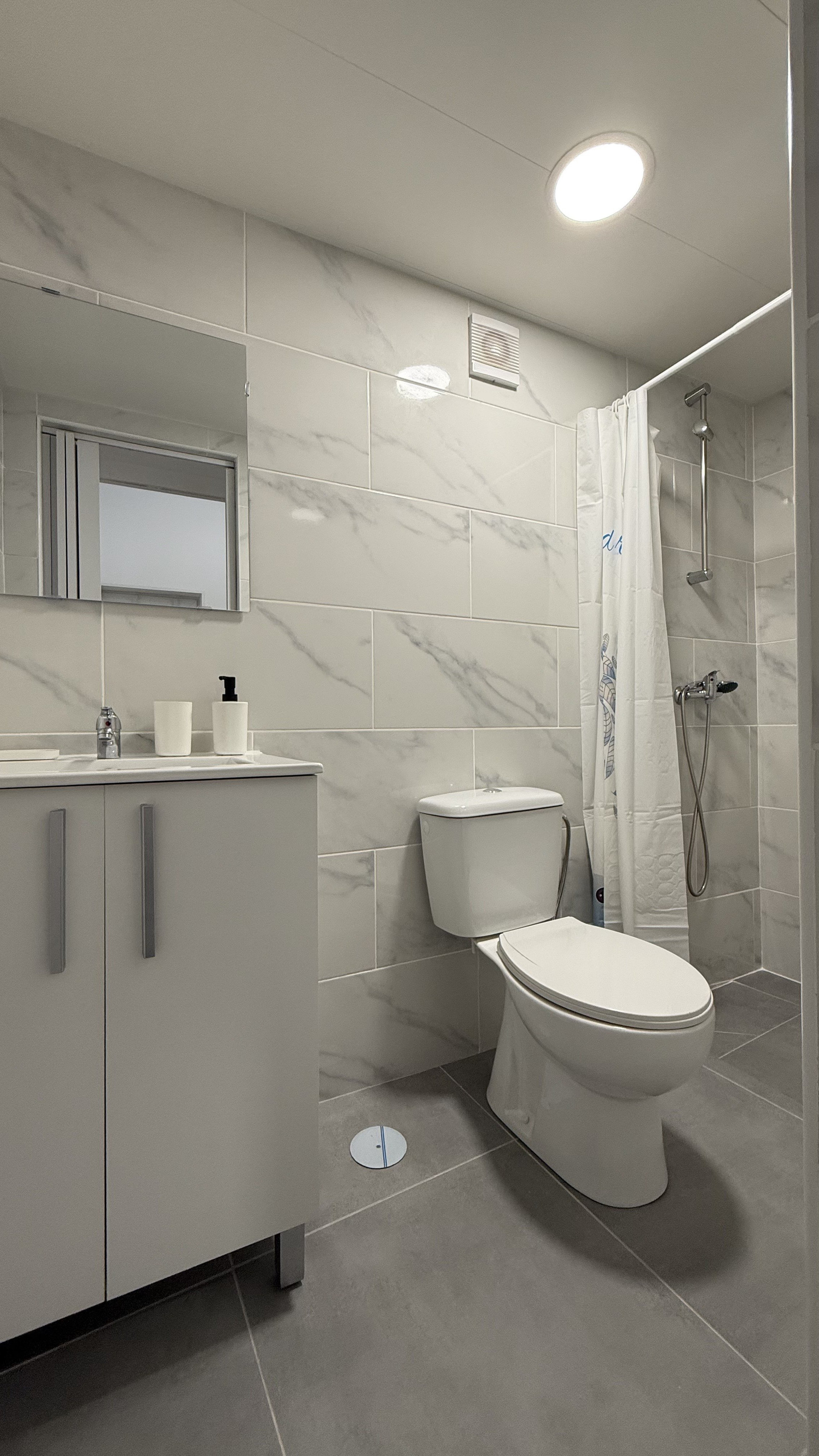 Bathroom with toilet and shower