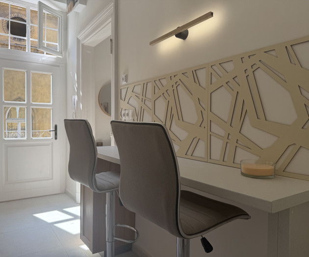 Dining nook with bar chairs