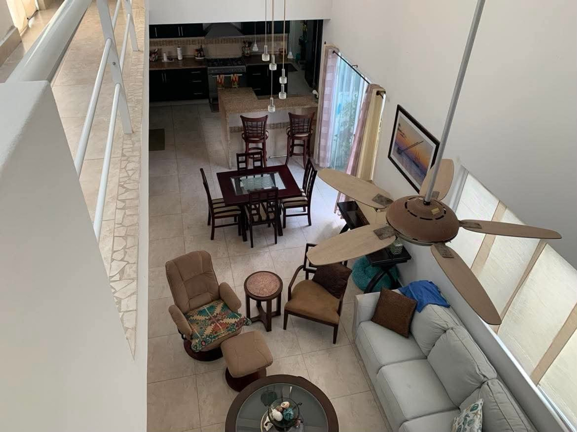 Living room and dining area view