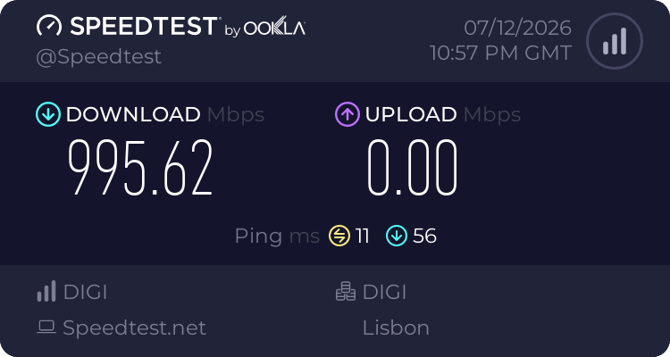 Speedtest.net result