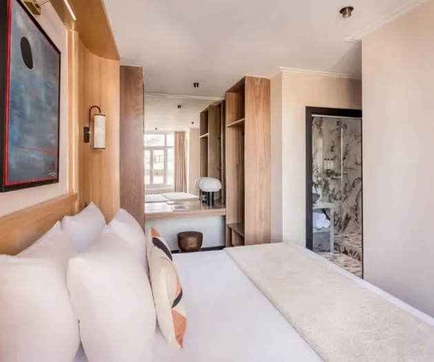 Bedroom with ensuite view