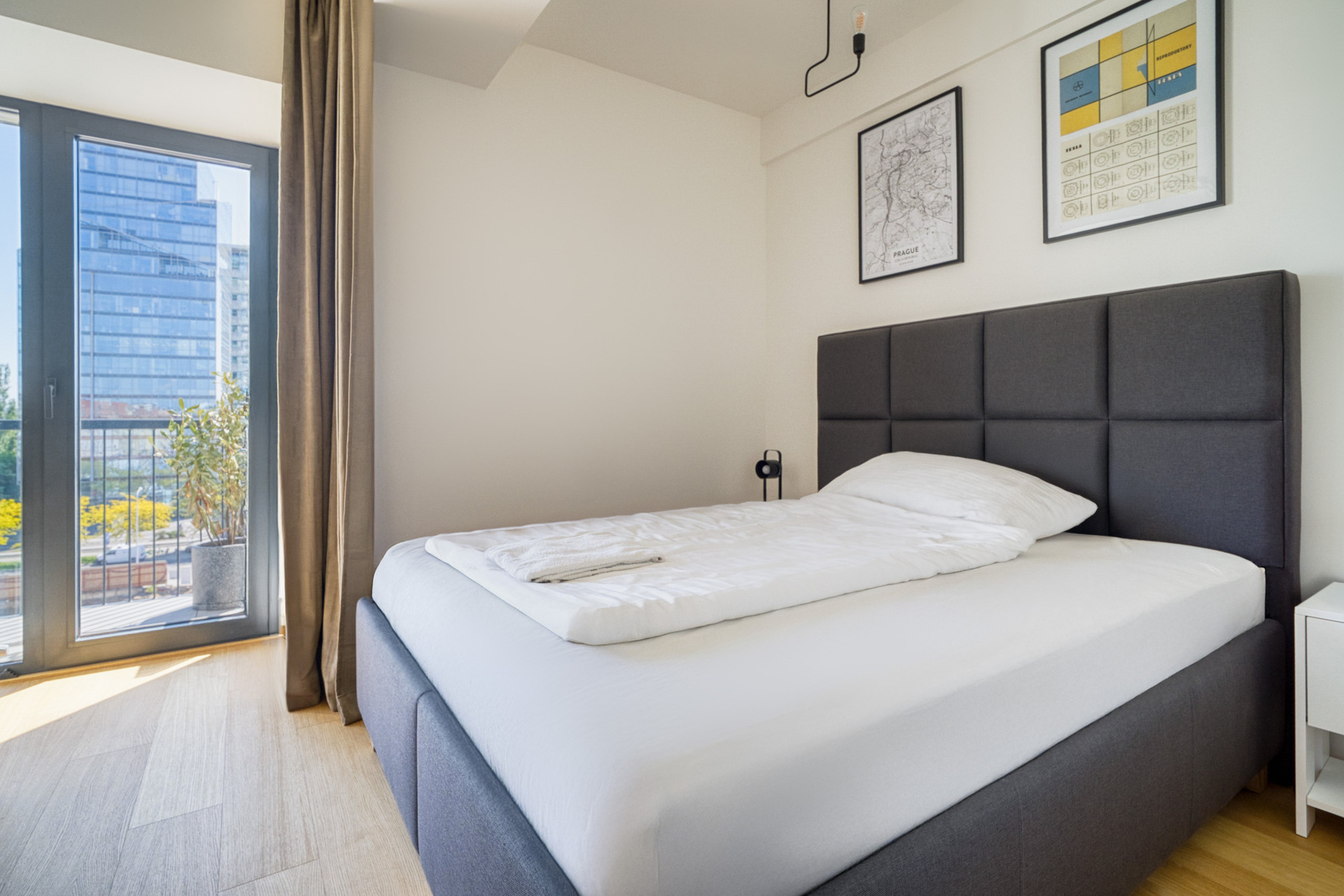 Bedroom with city view