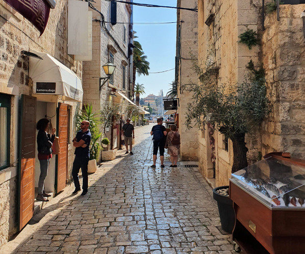 Cobblestone alley in old town