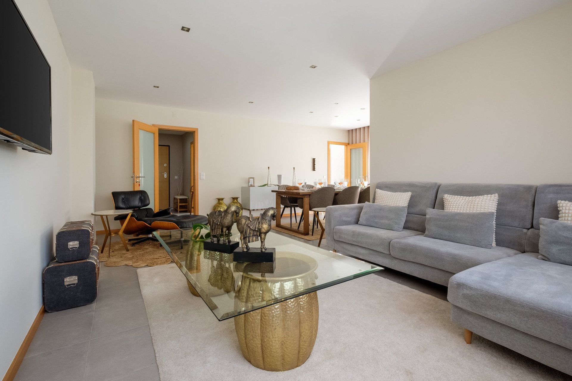 Spacious living room with sofa