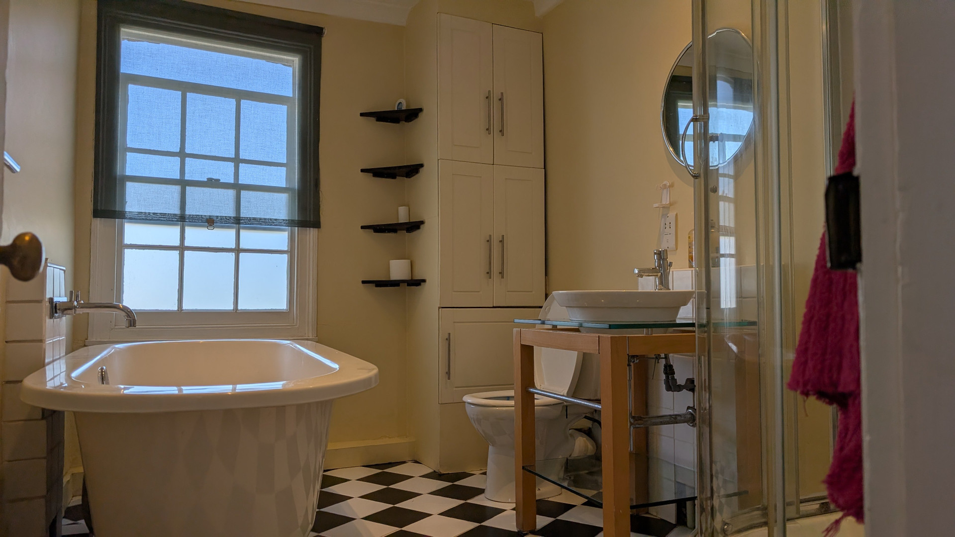 Bathroom with freestanding tub and shower