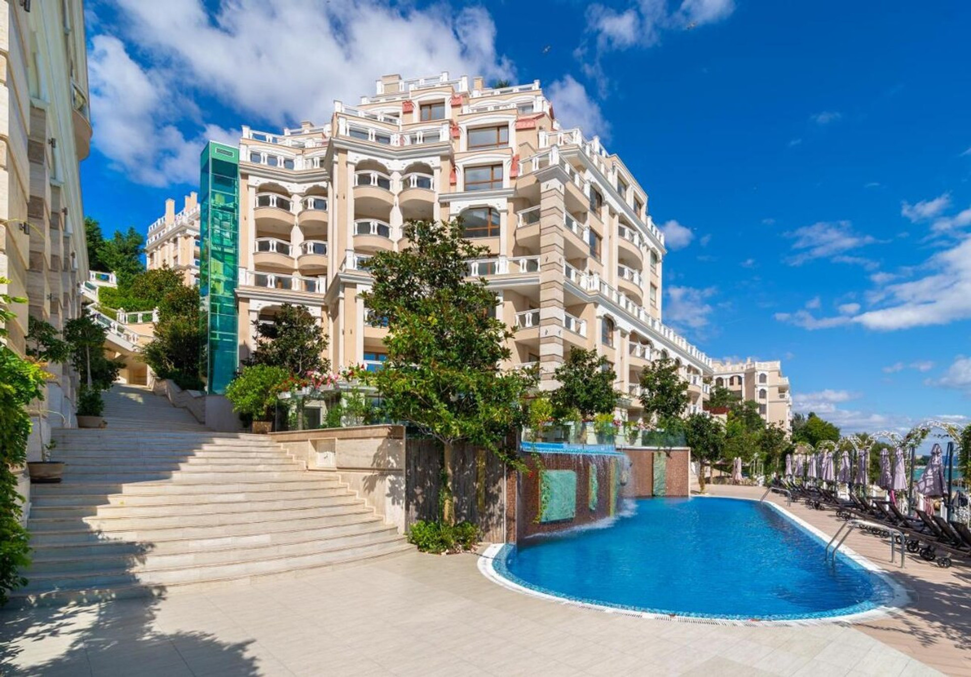 Exterior + pool