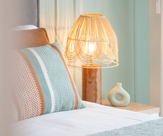 Bedside lamp and pillow