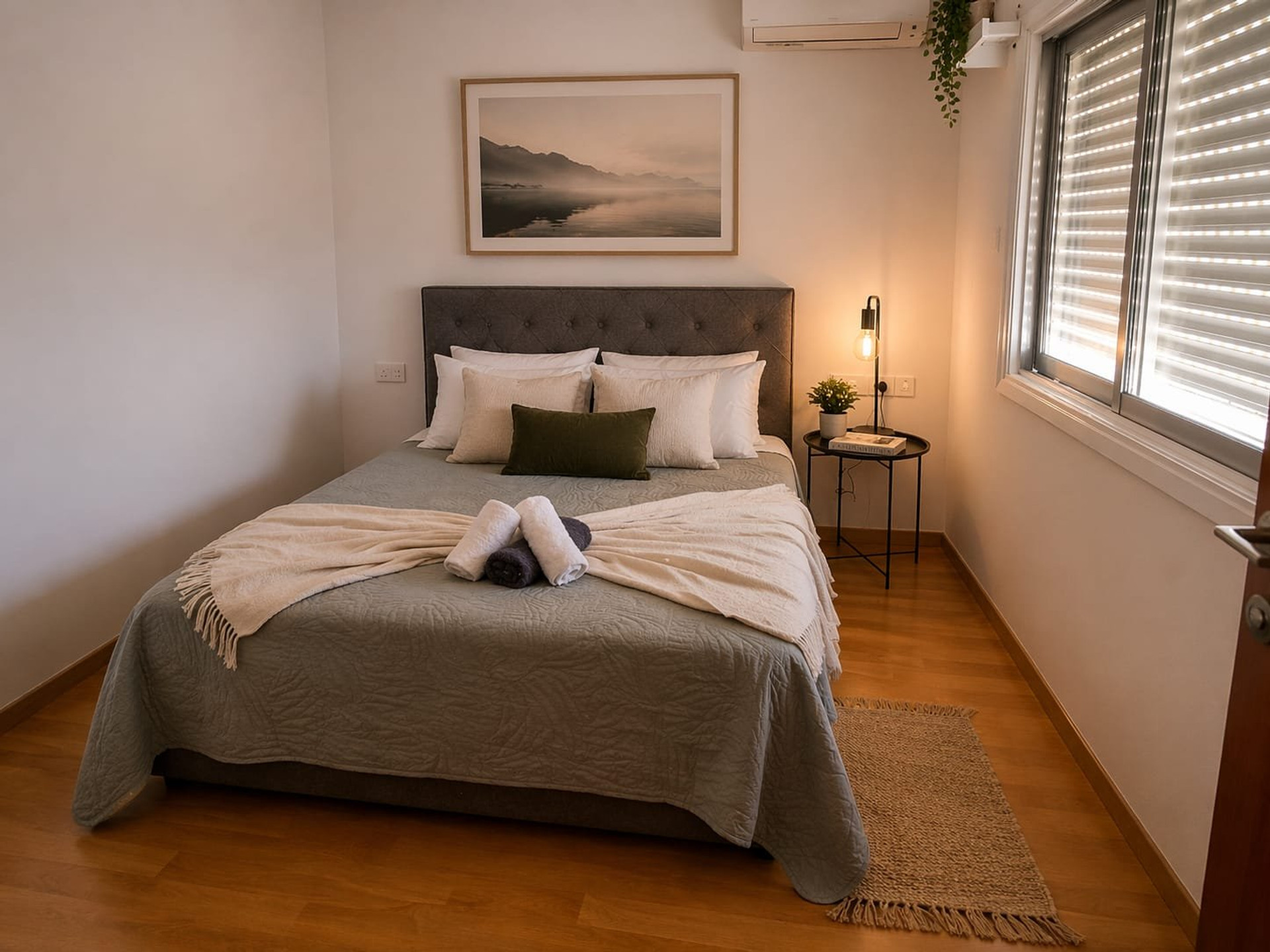 Cozy bedroom with double bed