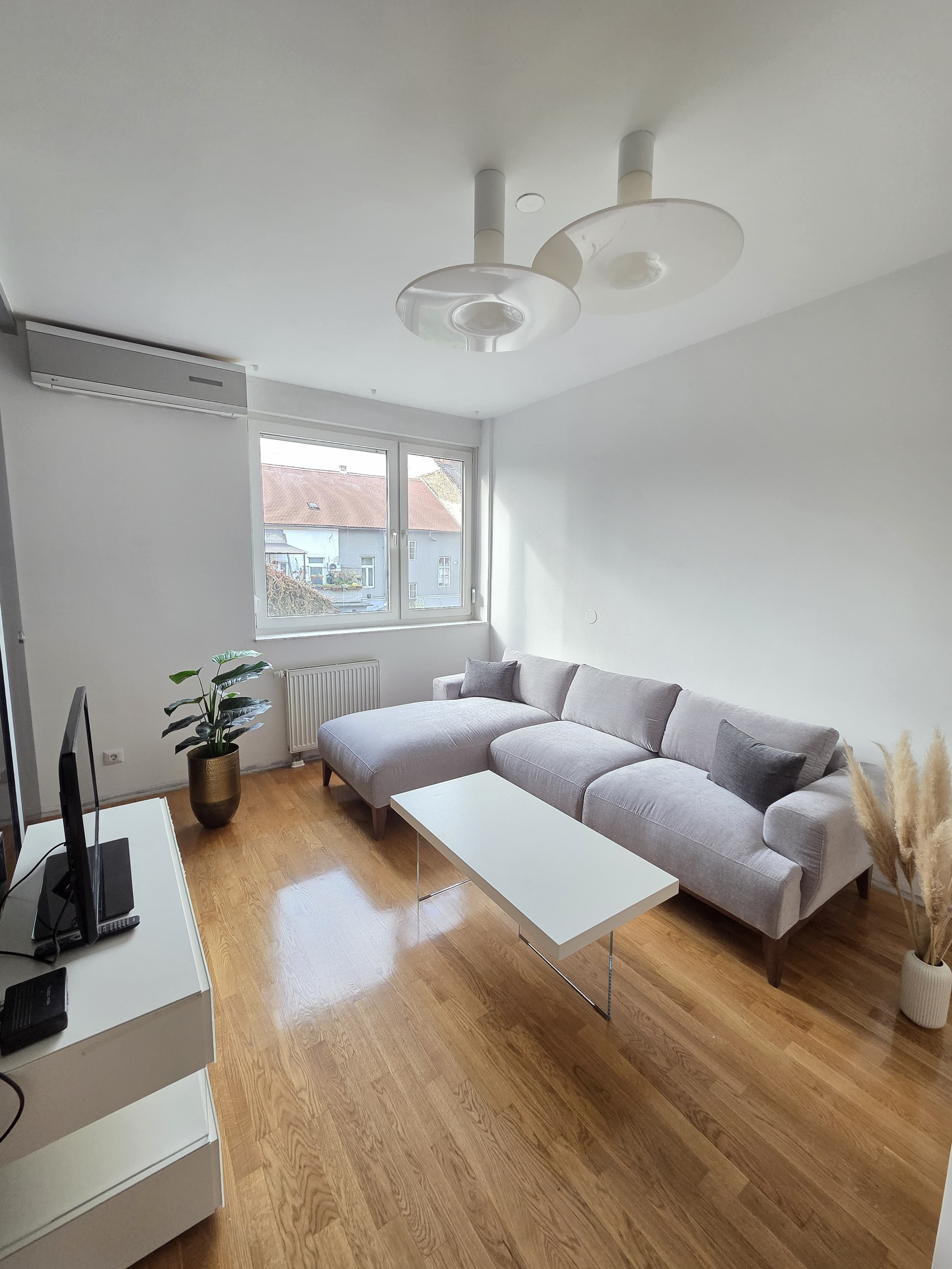 Spacious living room sofa window
