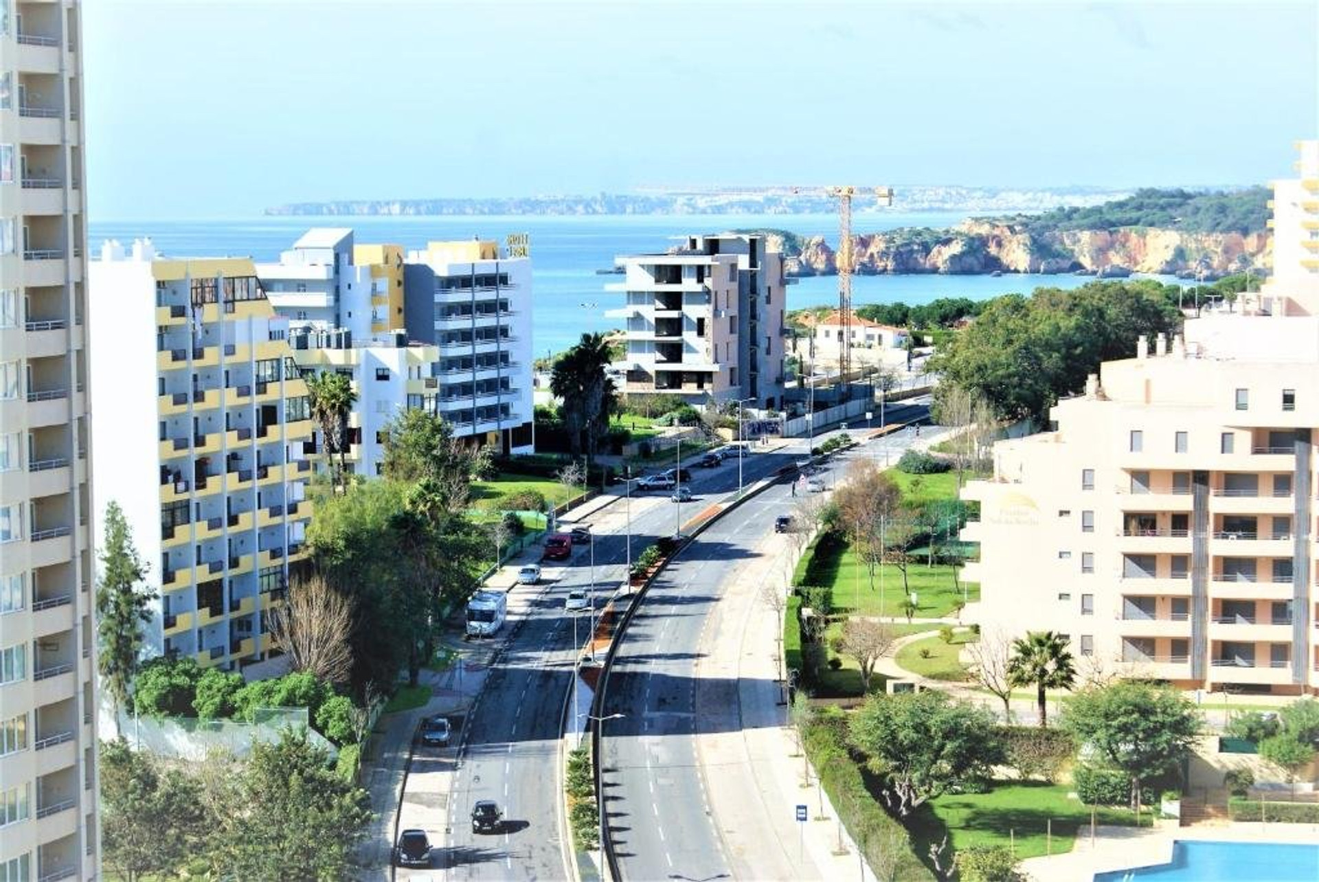 City and sea view from balcony