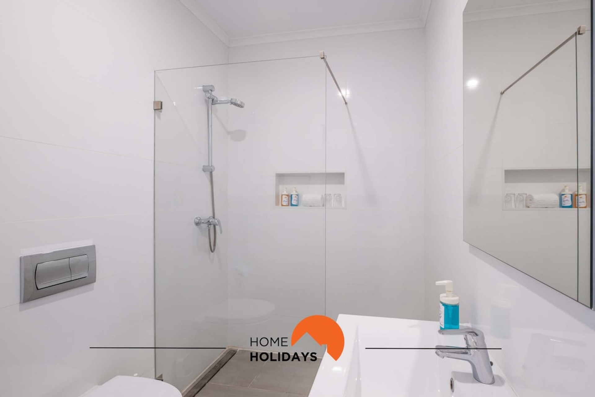 Bedroom with shower