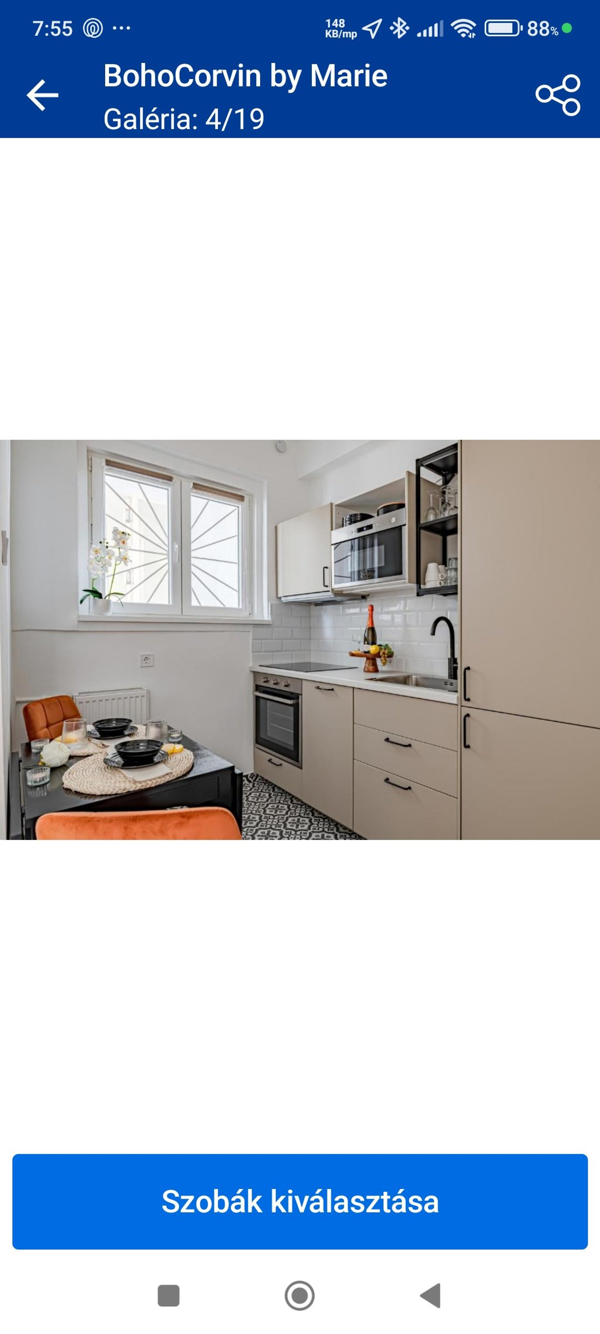 Compact kitchen with dining table