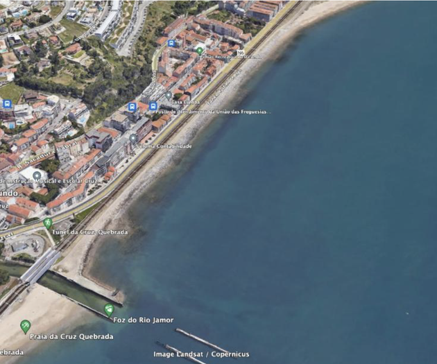 Aerial view of coastline