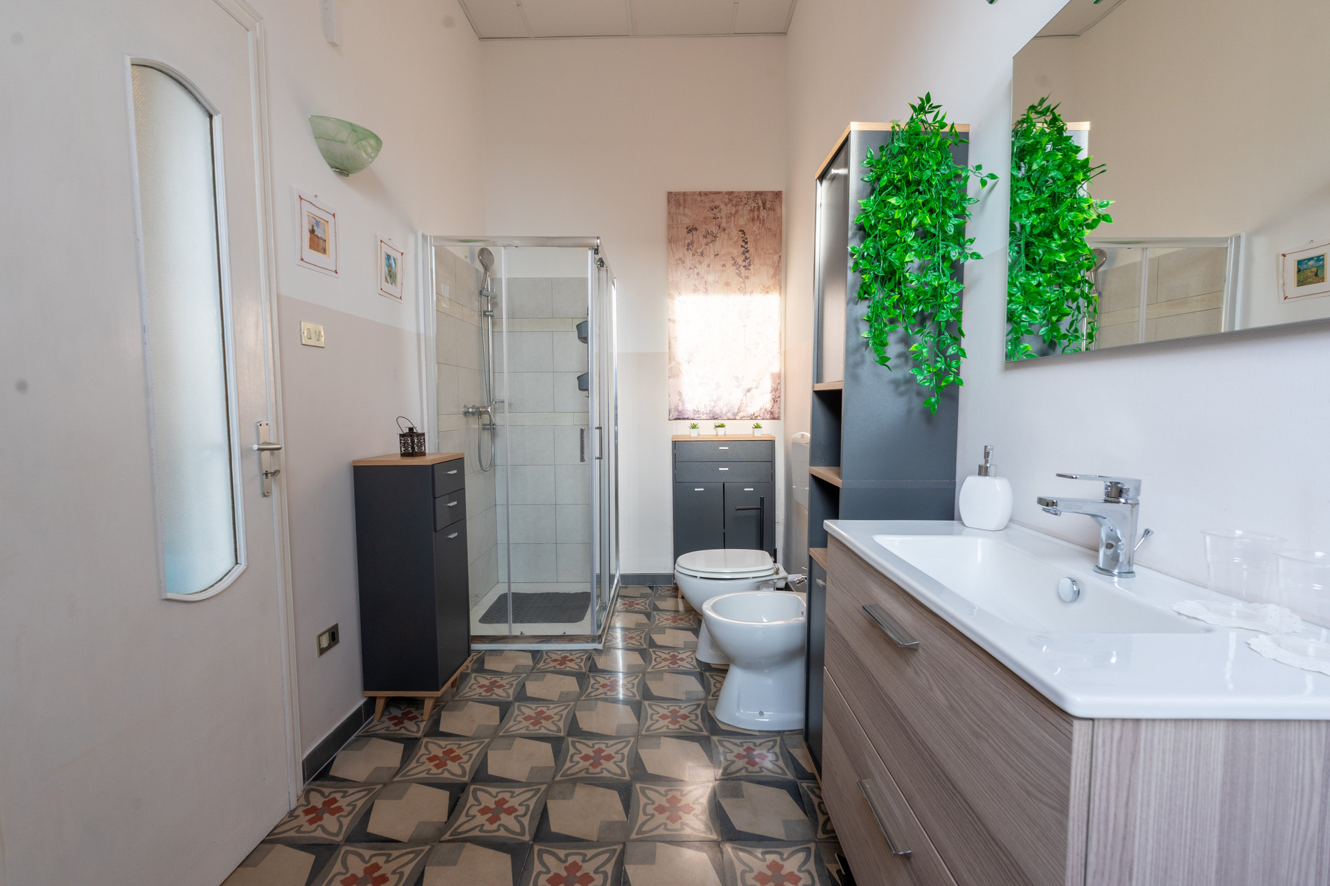 Modern bathroom with shower