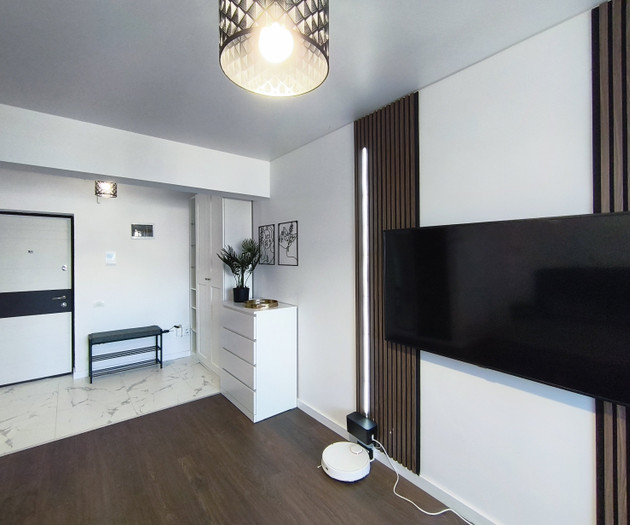 Entryway with TV and storage