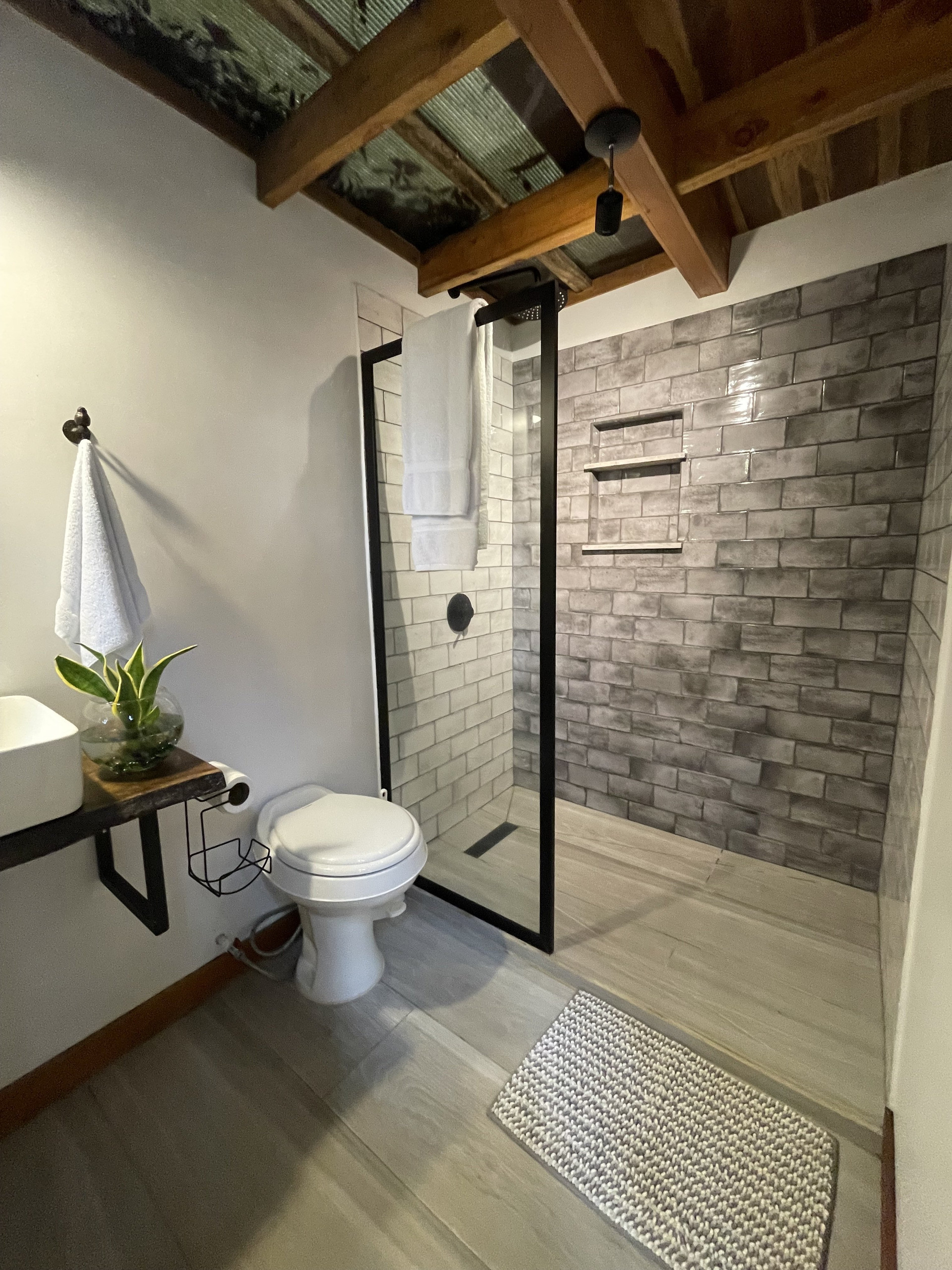 Bathroom with glass shower
