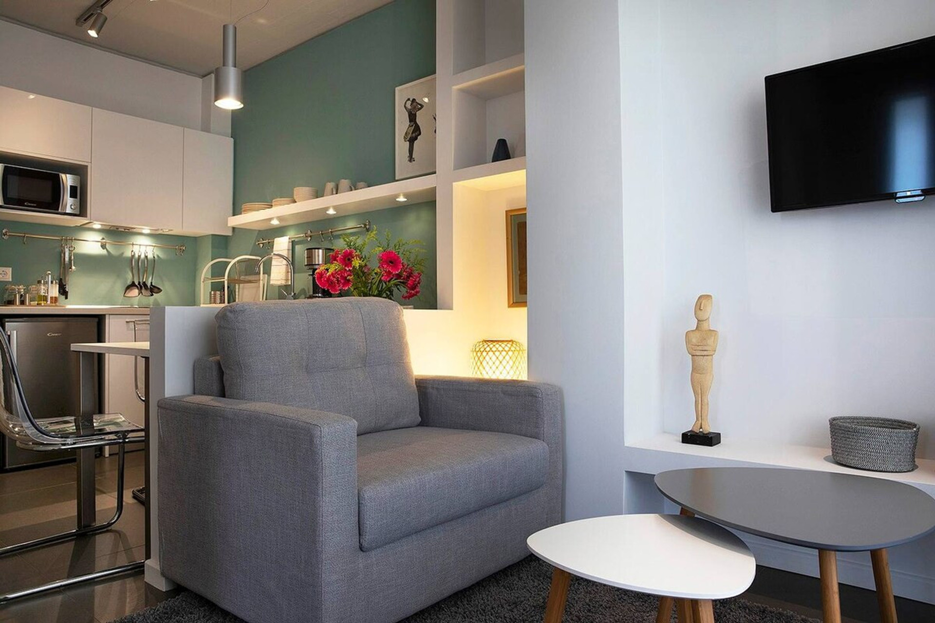 Living area & kitchenette