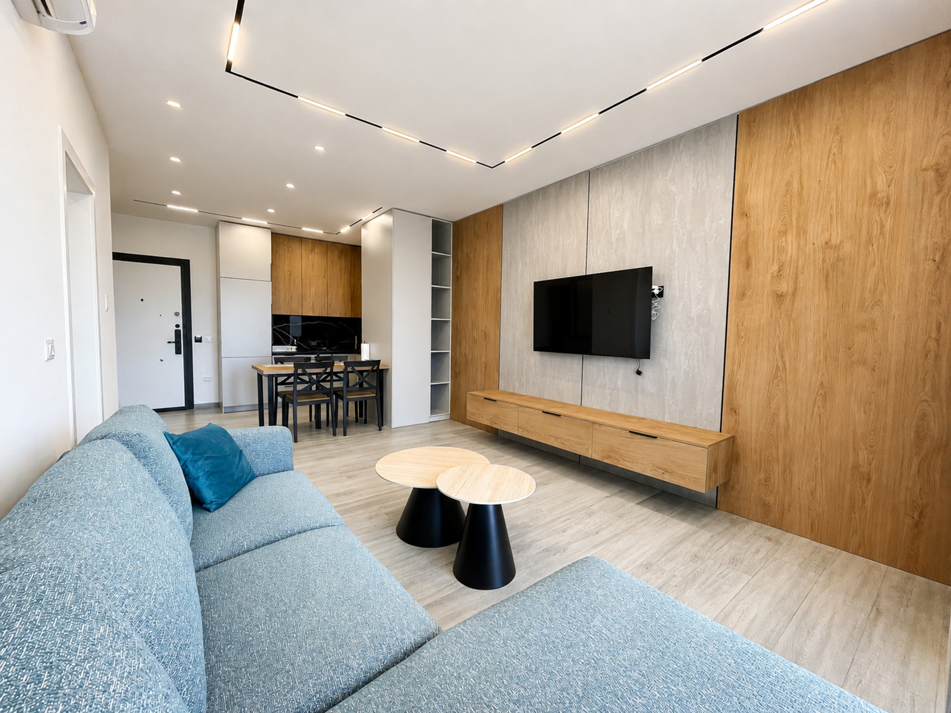 Open plan living dining kitchen area