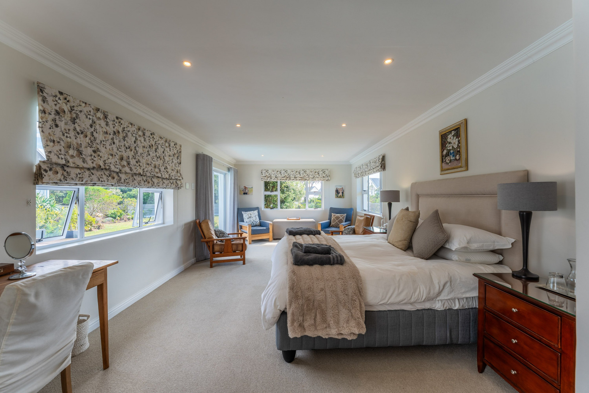 Large master bedroom garden views