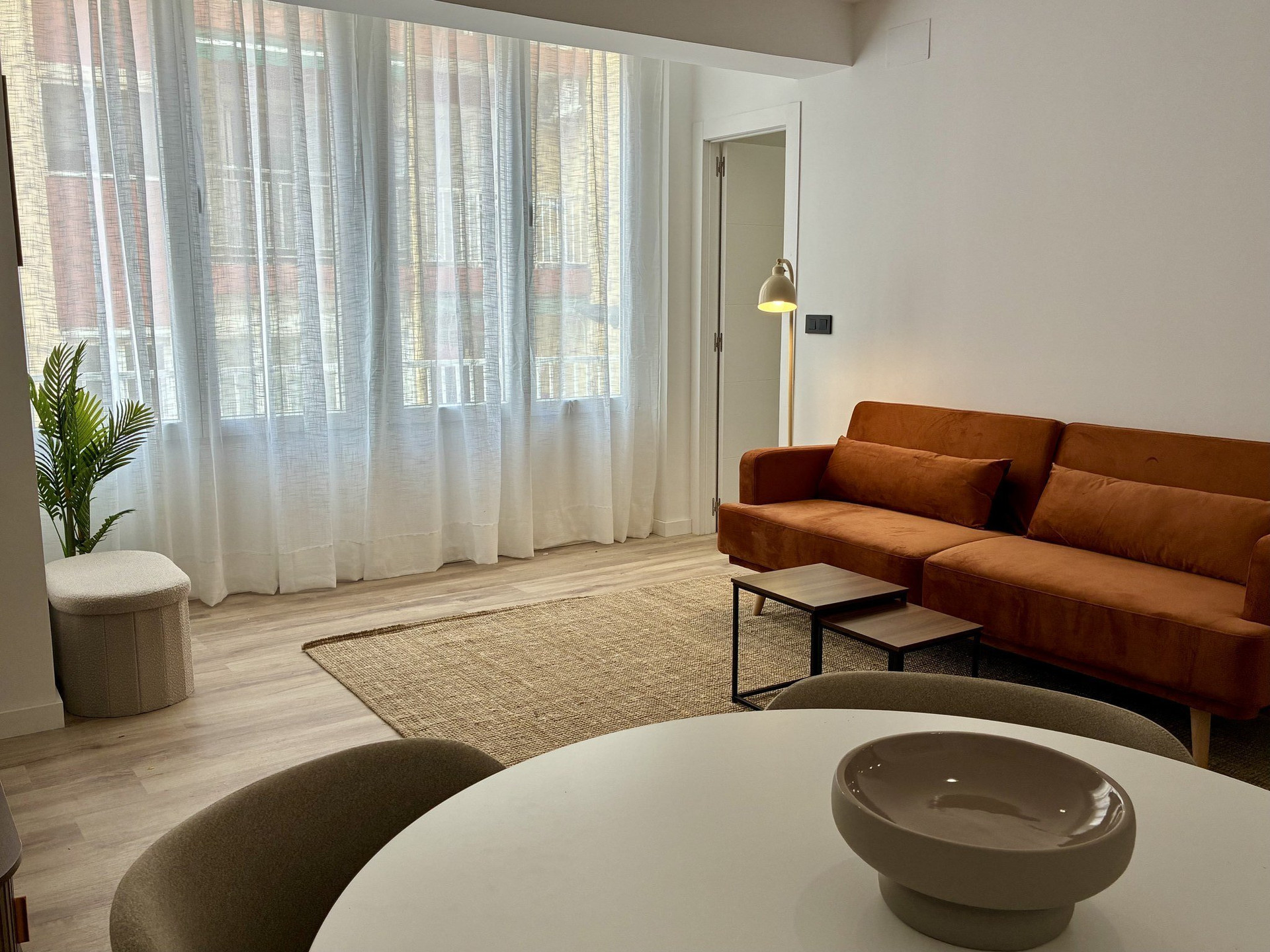 Living room with sofa and dining
