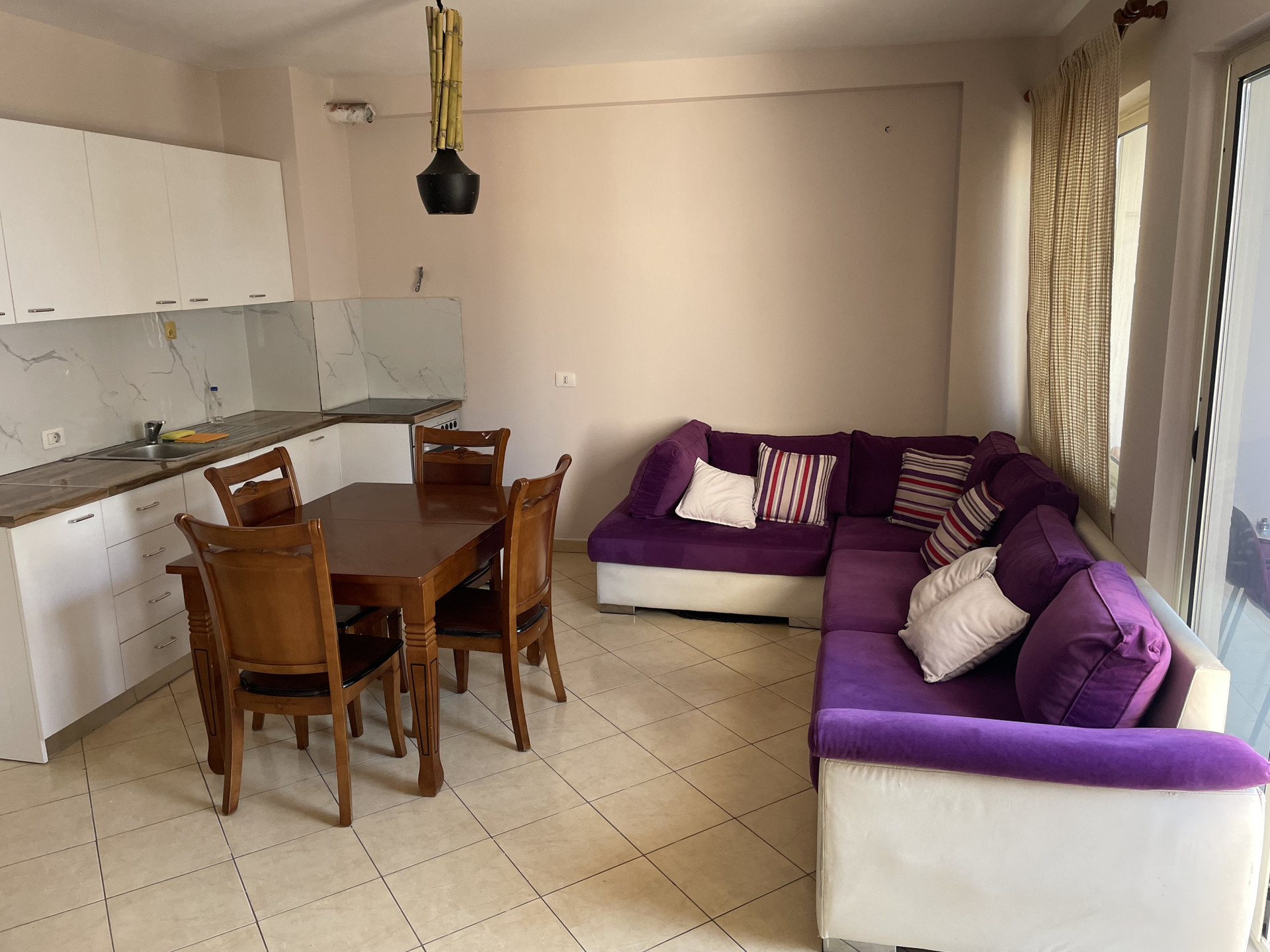 Open plan kitchen dining living