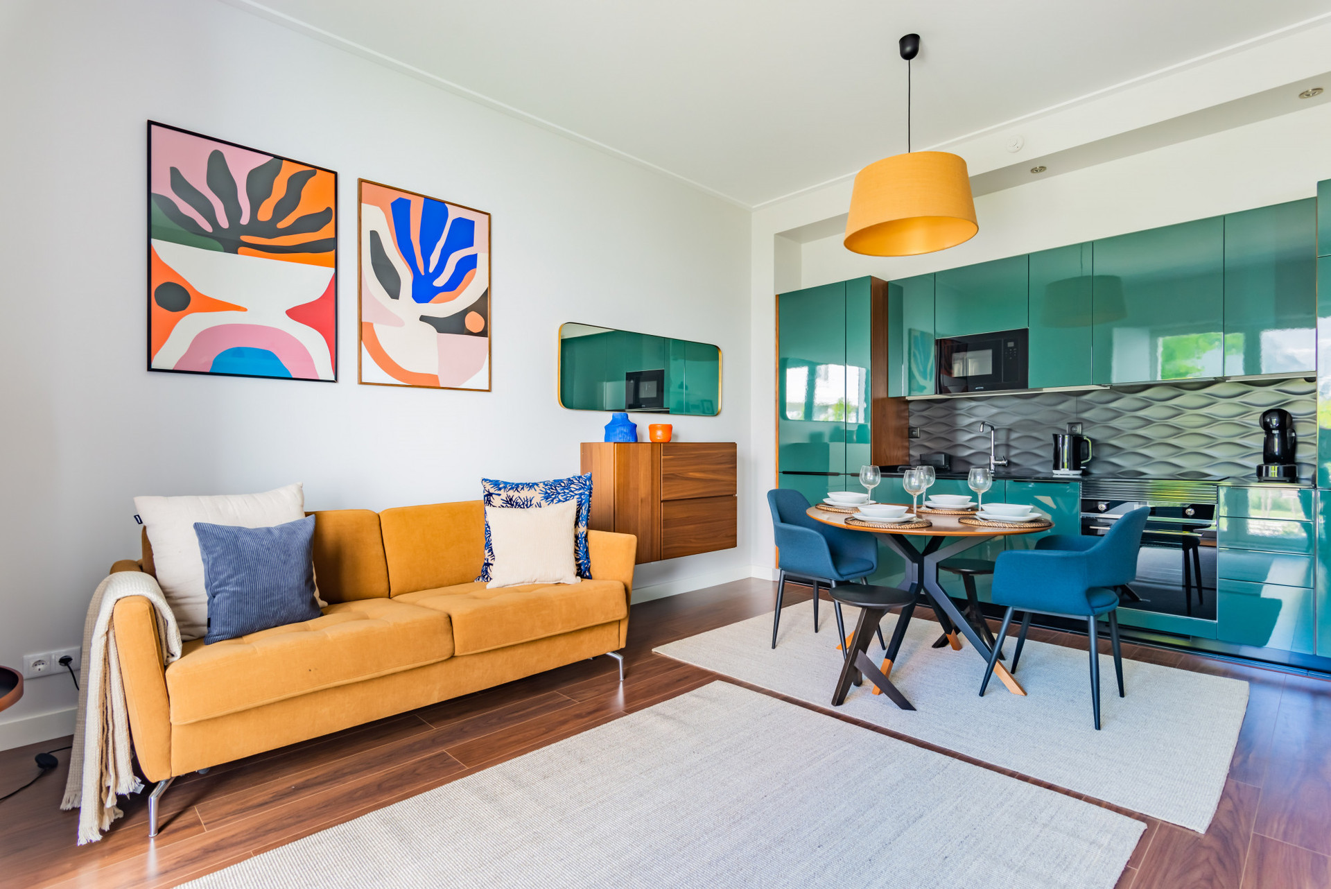 Living Room with Air Conditioner and Patio Access