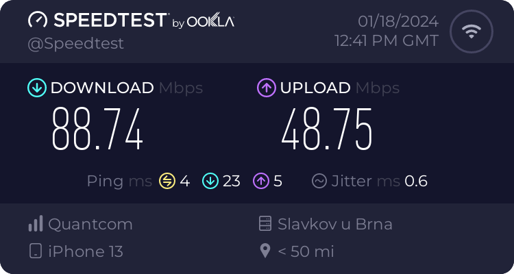 Speedtest.net result