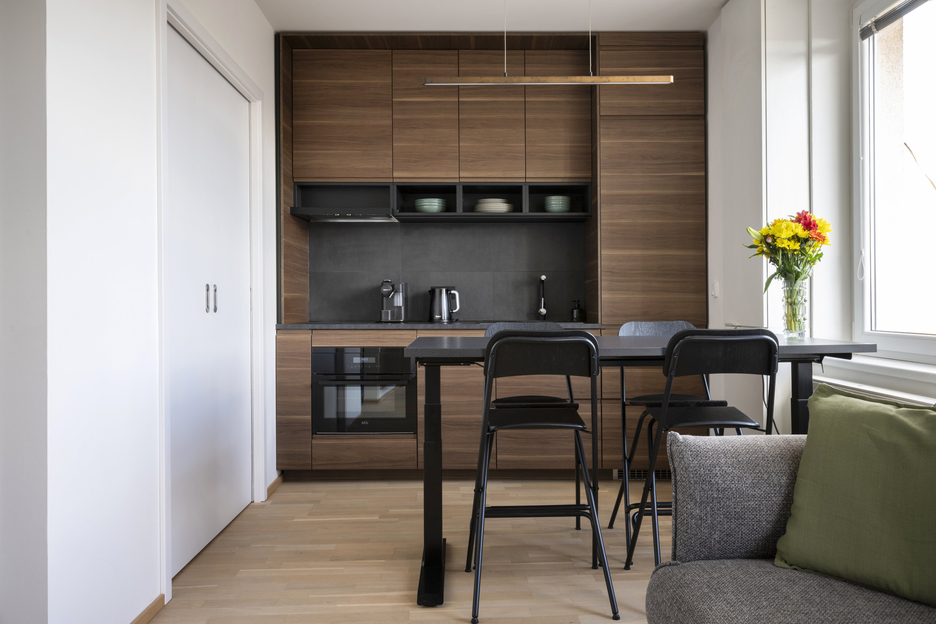 Kitchen with dining table view