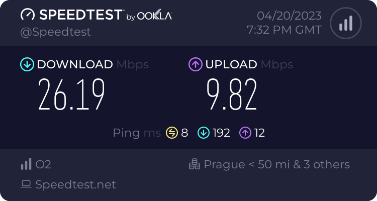 Speedtest.net result