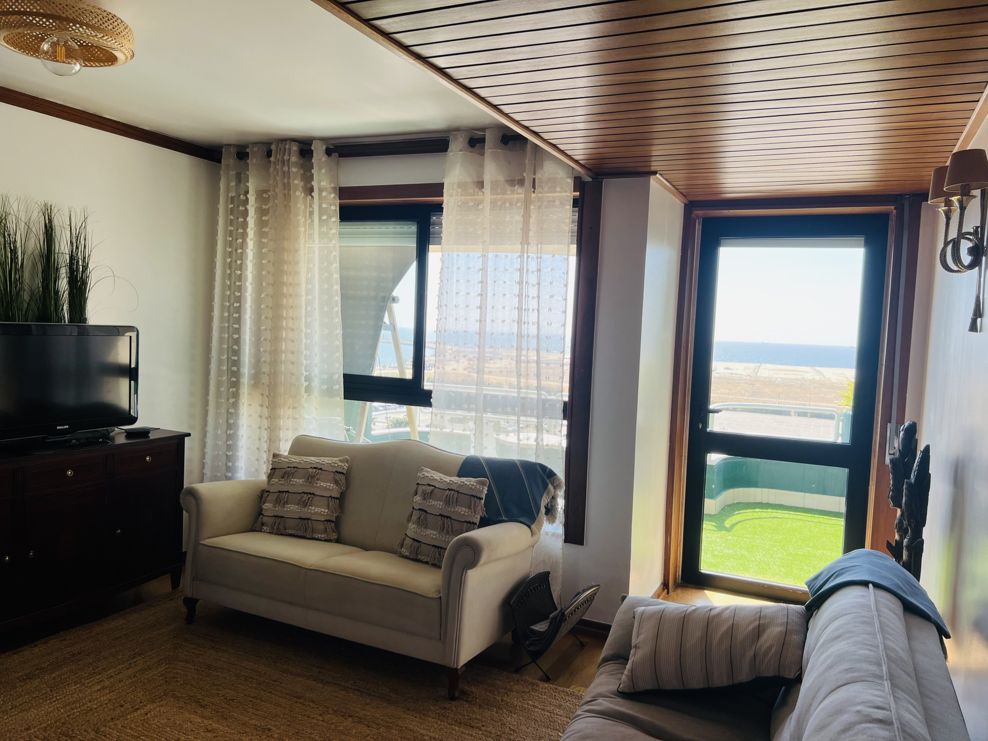 Living room with sea view